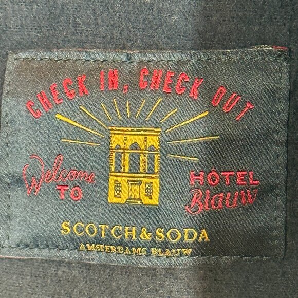 Scotch and Soda Blue Peacoat Coat Jacket Double Breasted Mens XL - Picture 9 of 15